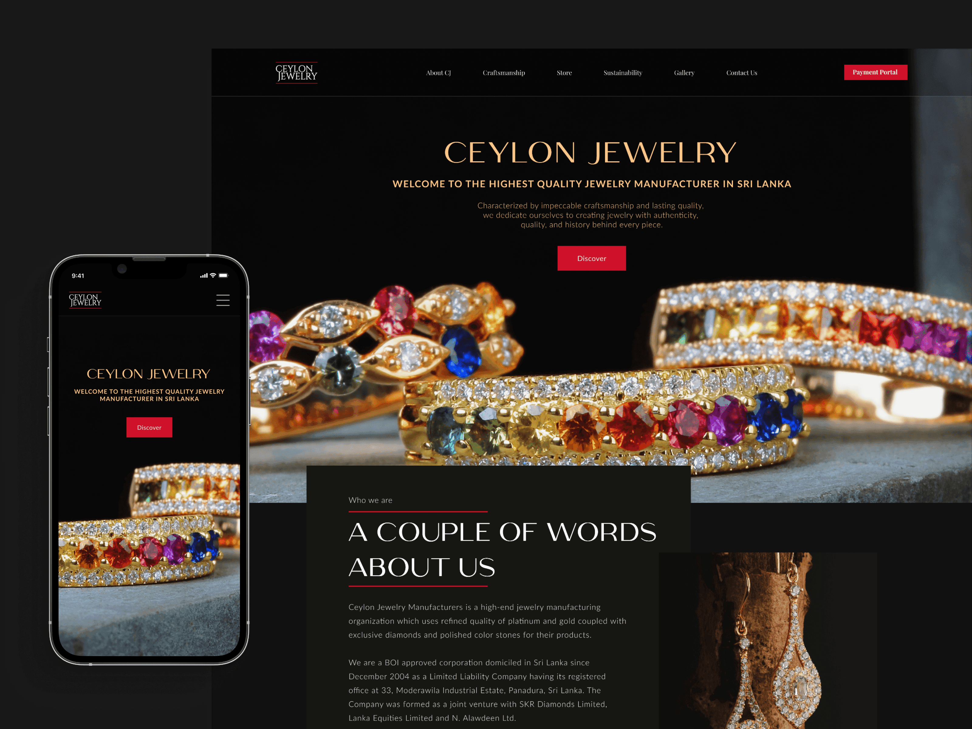 Ceylon Jewelry Website UI Design 1