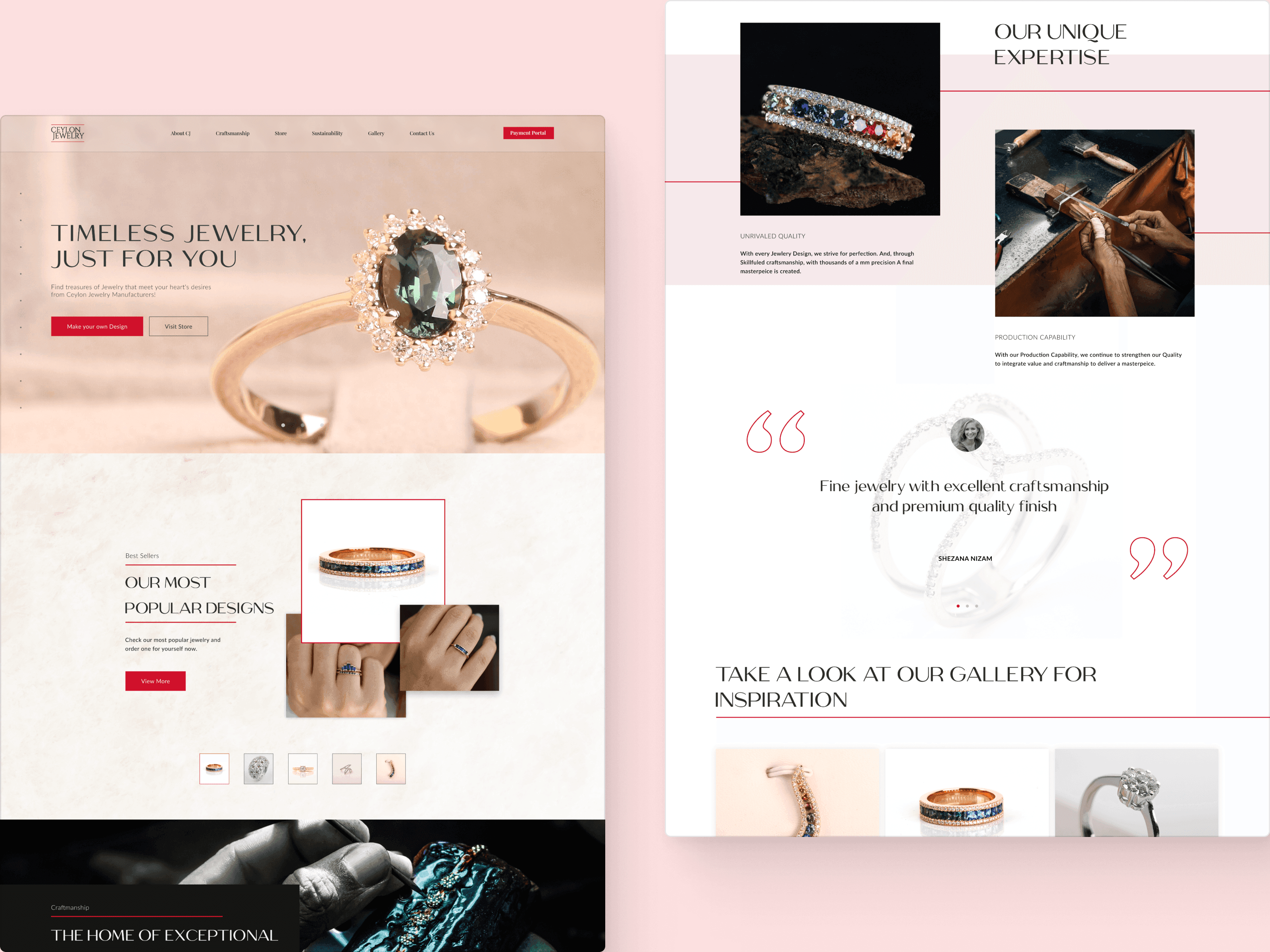 Ceylon Jewelry Website UI Design 5