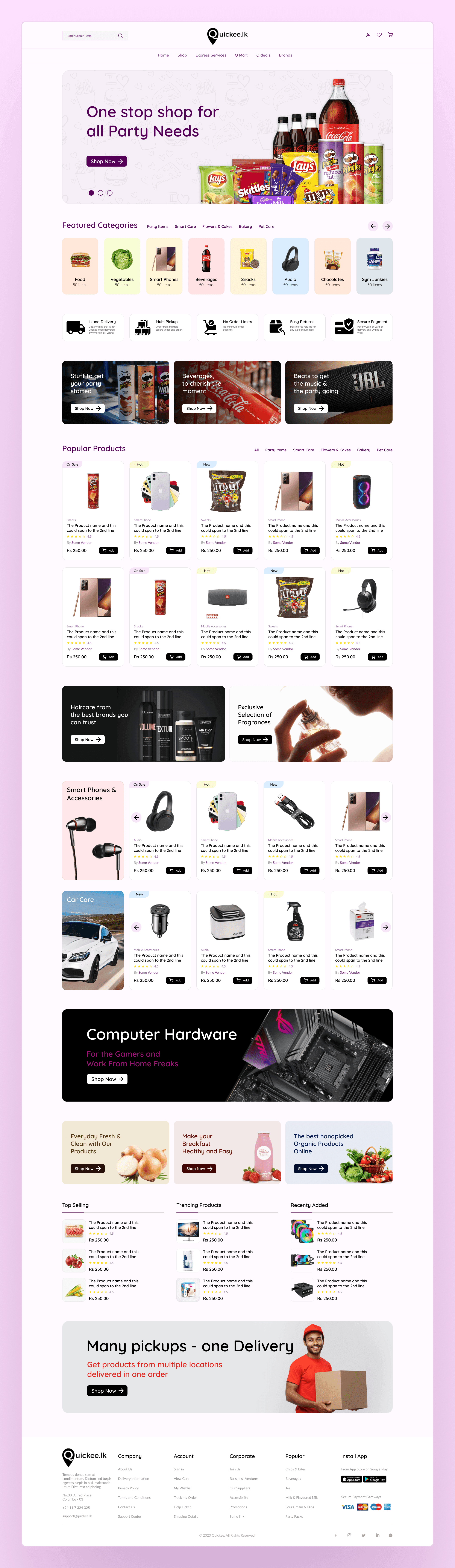 Quickee.lk - Ecommerce Landing Page Concept 2