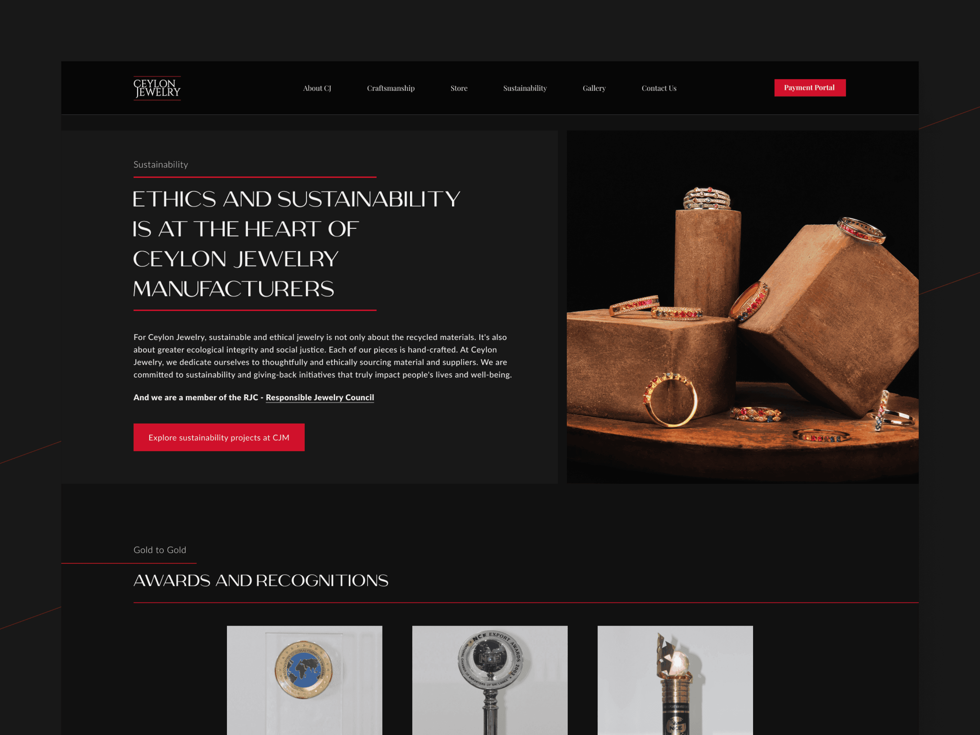 Ceylon Jewelry Website UI Design 3