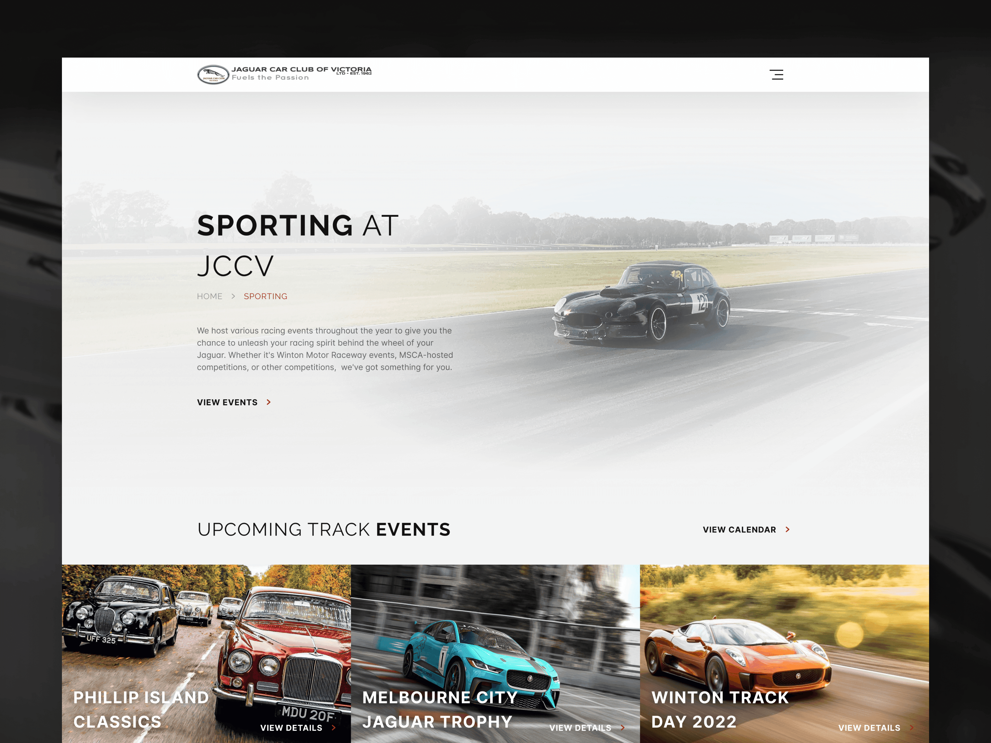 Revamped Website Design for the Jaguar Car Club of Victoria 3