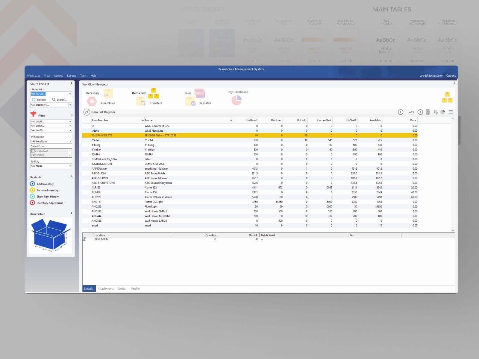 UX of Datapel's Warehouse Management System 3