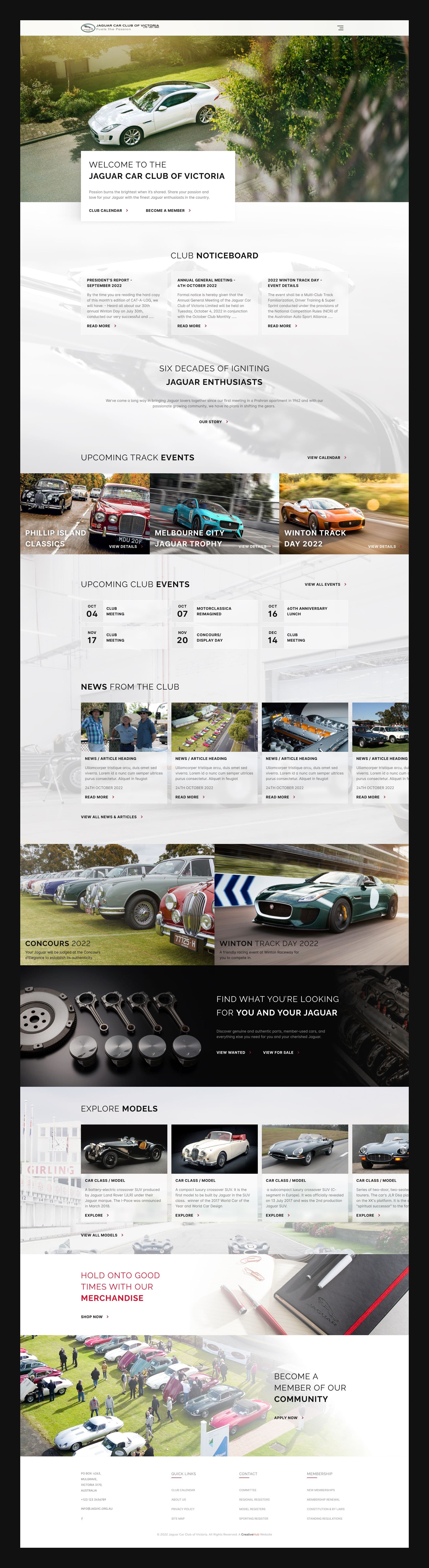 Revamped Website Design for the Jaguar Car Club of Victoria 4